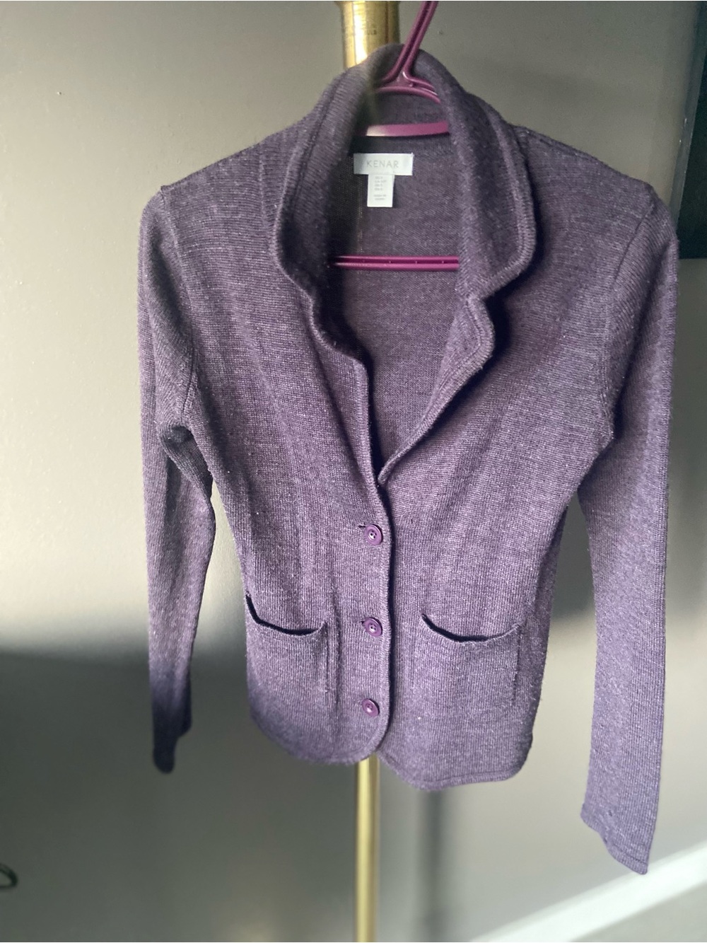 Montreal Kenar wool soft classic purple Knit Blazer Jacket